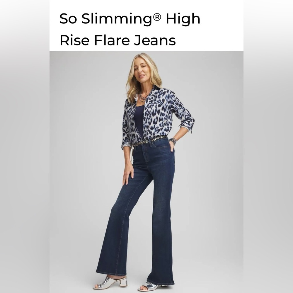 Chico’s So Slimming High Rise Flare Jeans - NEW - Size 2P/ US 12P